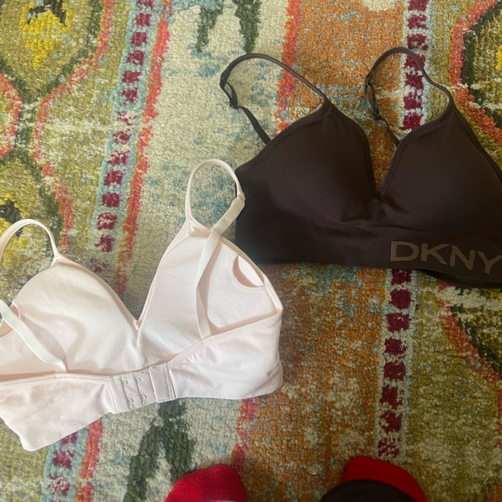 DKNY Seamless Bralette, 2 pack, brown and pink, small - Picture 2 of 5